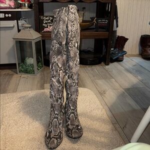 Marc Fisher Knee High Snake Boots